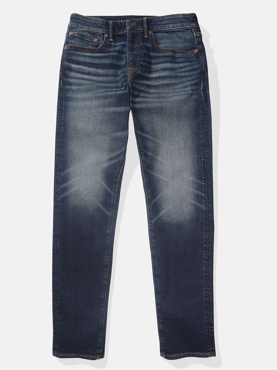 AMERICAN EAGLE MEN DARK CLEAN ATHLETIC FIT 499 COBALT BLUE
