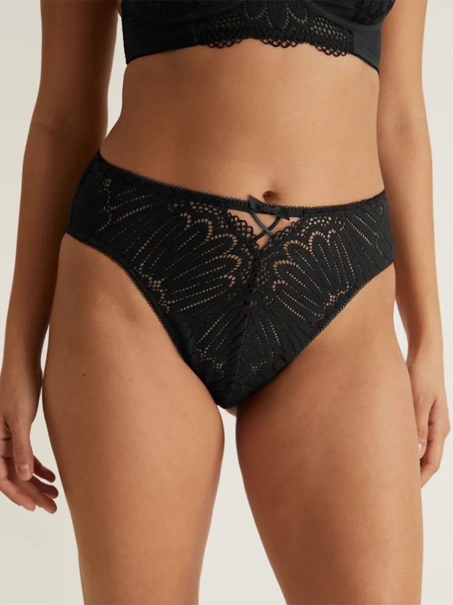 MARKS & SPENCER Women High Leg Knickers Nova Lace High Waisted
