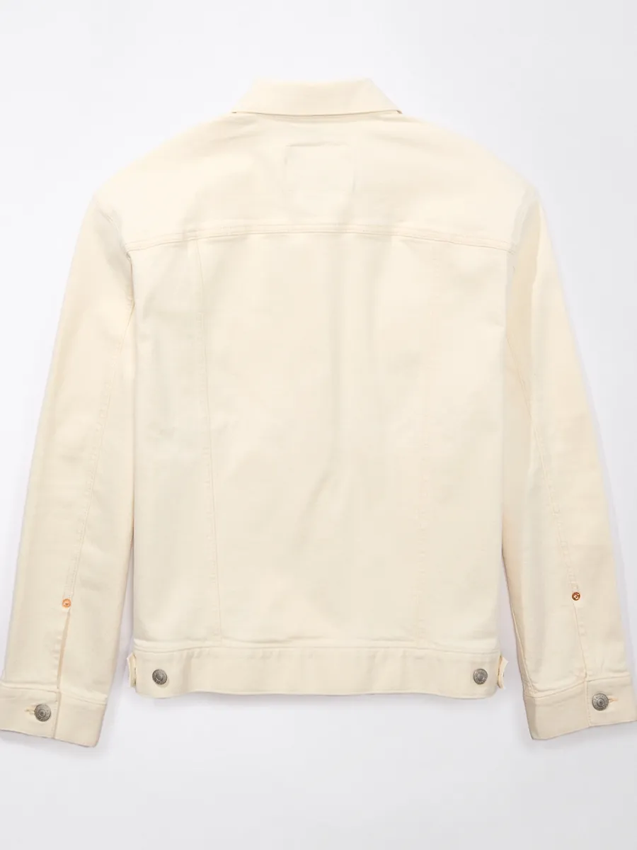 AMERICAN EAGLE MEN ECRU CLASSIC DENIM TRUCKER  JACKET 109 NATURAL