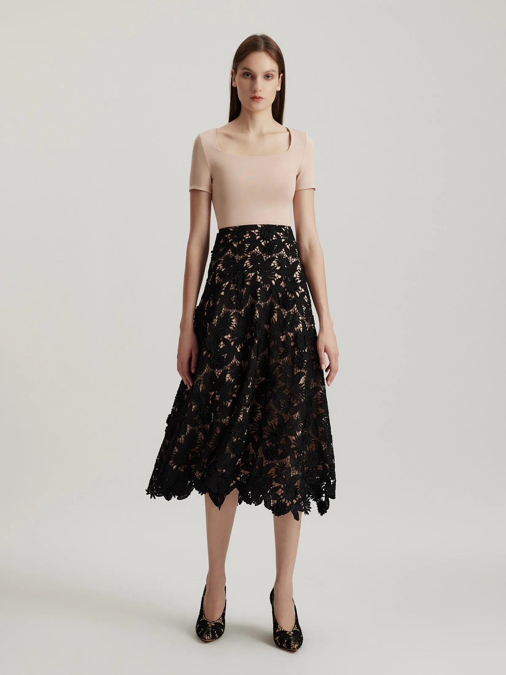 ASAVA (AW24) Fit-and-flare Women Dress Black