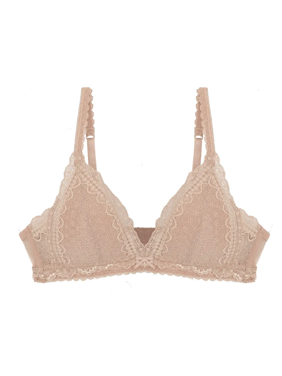 BSC LINGERIE Women lace Bra Non wine Form Lining BB3320 BEIGE Size - A70