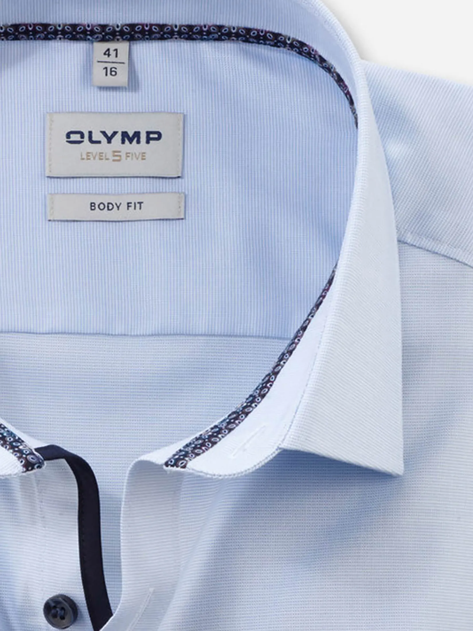 OLYMP MEN SHIRT LONG SLEEVES BUSINESS SHIRT BODY FIT LIGHT BLUE