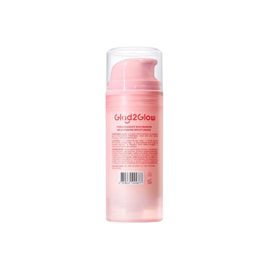 Glad2Glow Moisturizer Pomegranate Niacinamide Brightening 100 G.
