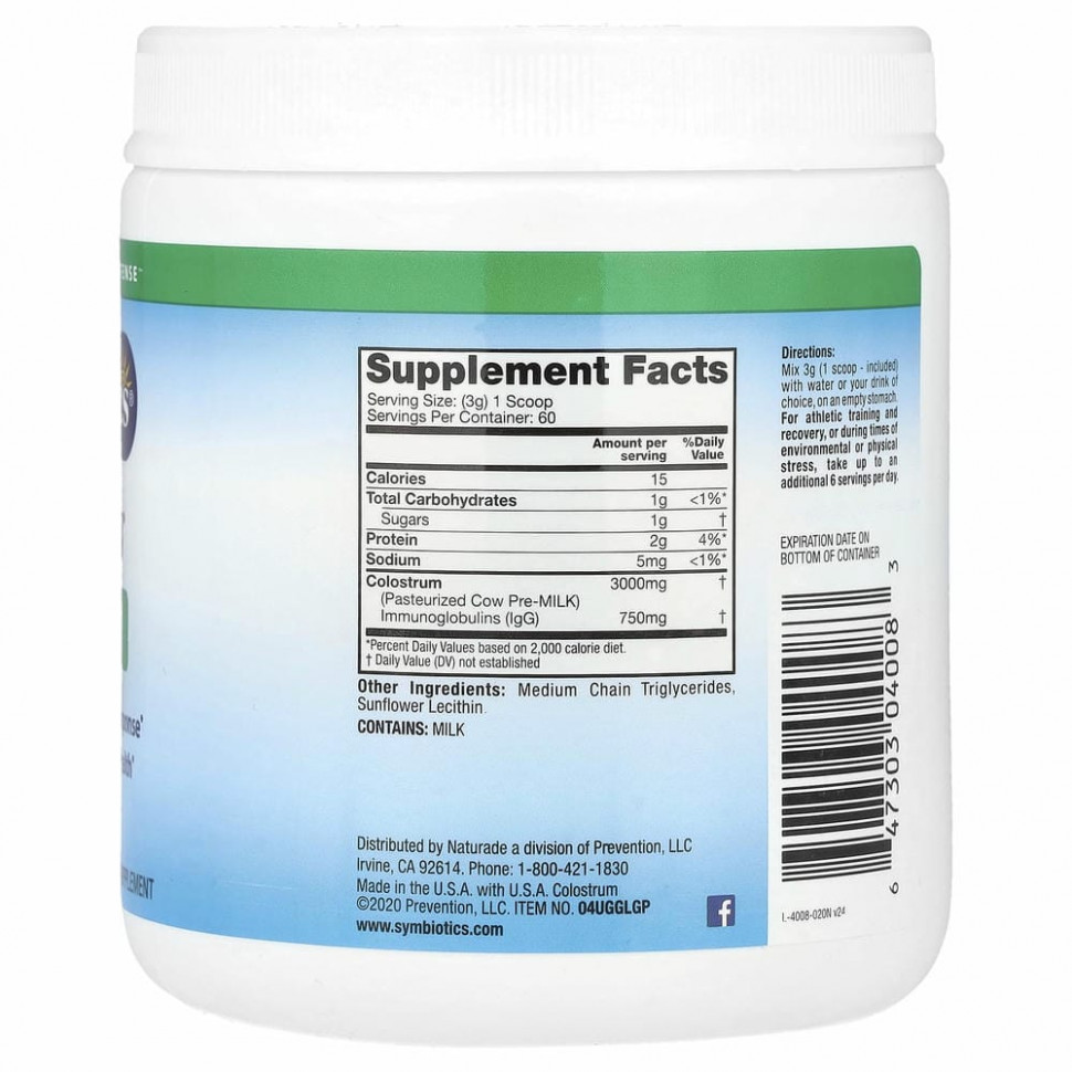 Symbiotics, Colostrum Plus, порошок, 6,3 унц. (180 г)
