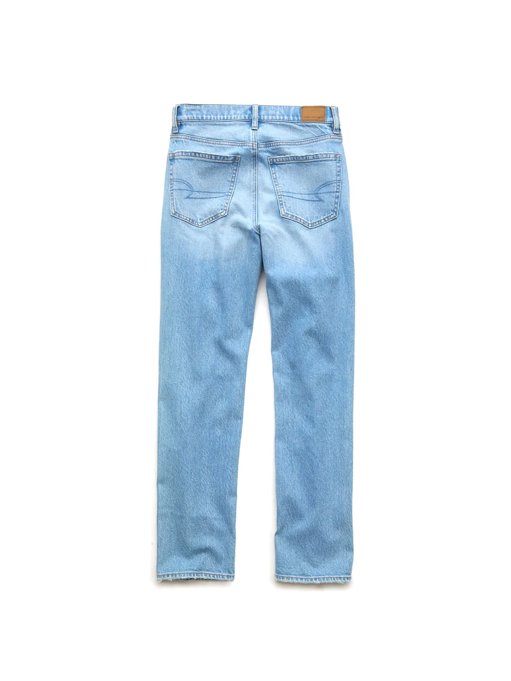 AMERICAN EAGLE WOMEN SUPER HIGH-RISE STRAIGHT JEANS 953 LIGHT REPAIR