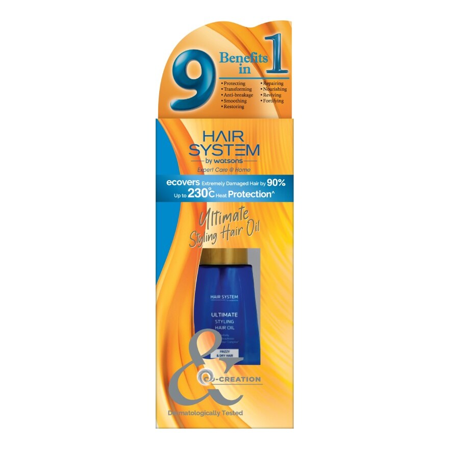 Hair System By Watsons Ultimate Styling Hair Oil Frizzy  Dry Hair 70ml.