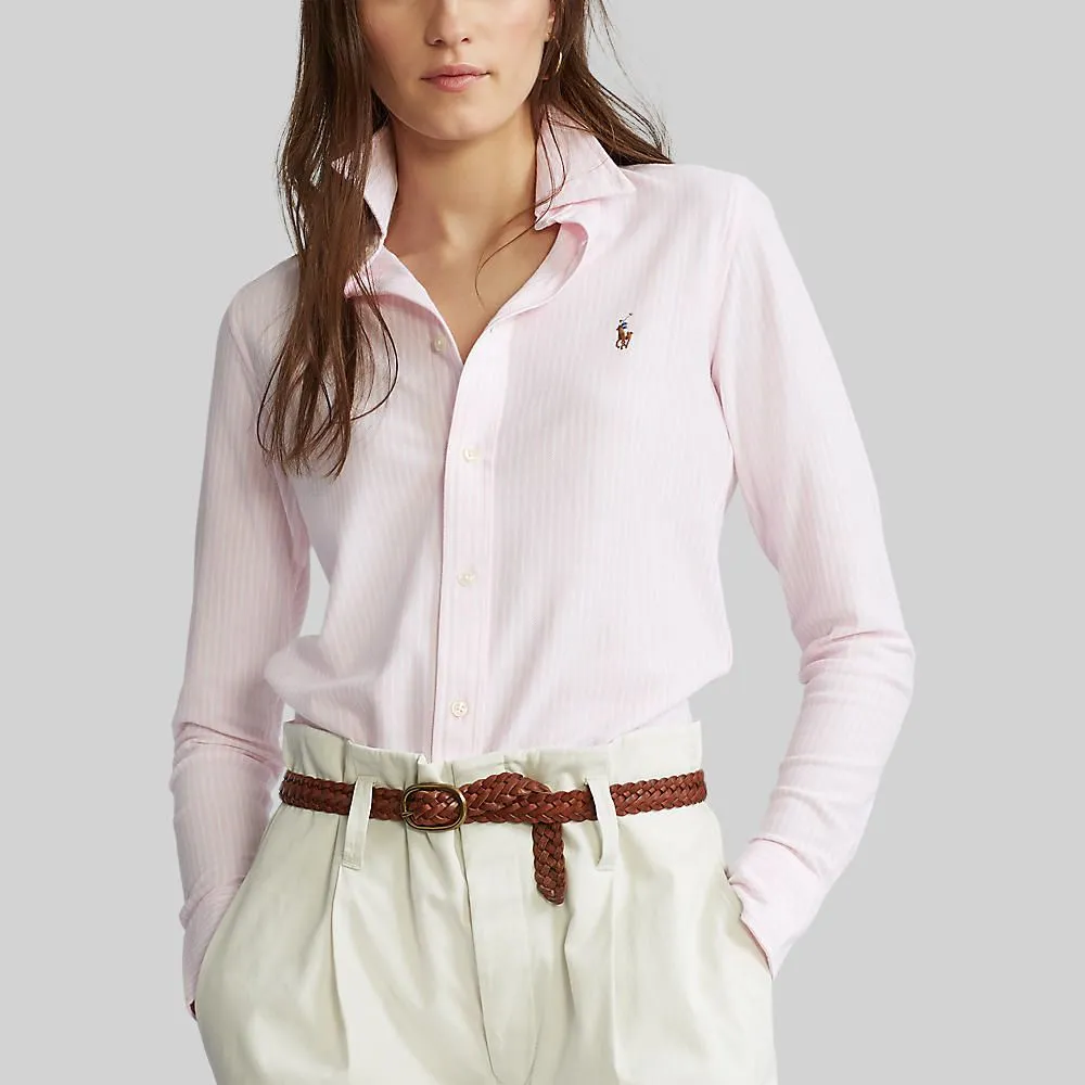 POLO RALPH LAUREN SHIRT-Striped Knit Oxford Shirt WMPOKNIN6820164 650 PINK
