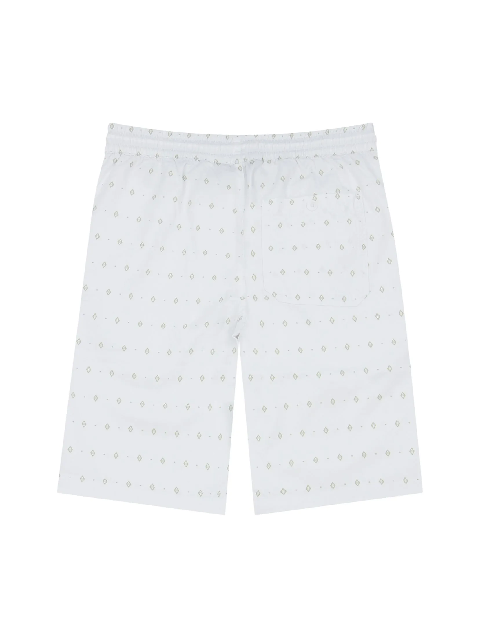 GIORDANO Men's Mid-Rise Slim Fit Elastic Waist Twill Bermuda Shorts White