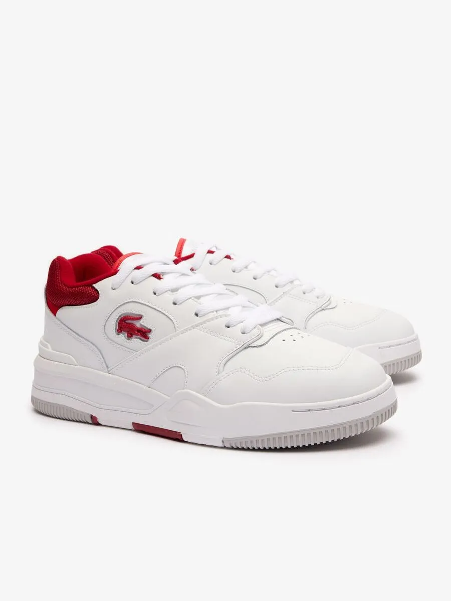 LACOSTE White Men’s Lineshot Contrasted Collar Leather Trainers