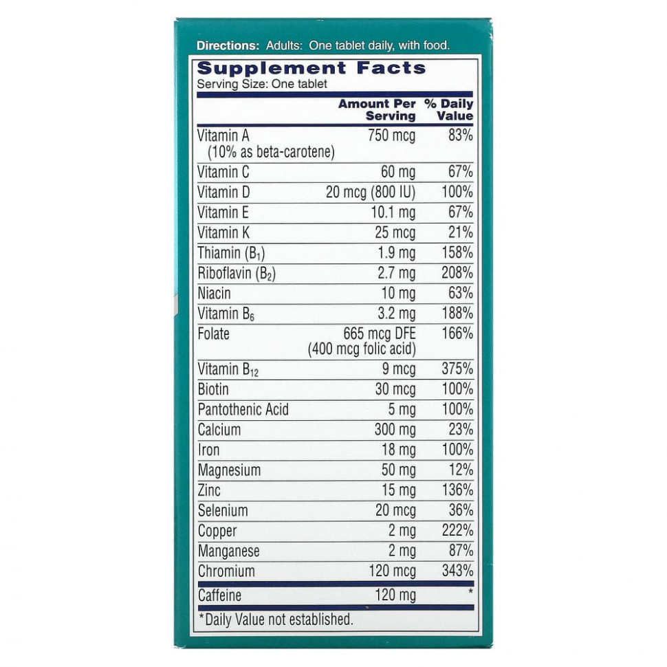 One-A-Day, Активный метаболизм для женщин, мультивитаминная / мультиминеральная добавка, 50 таблеток