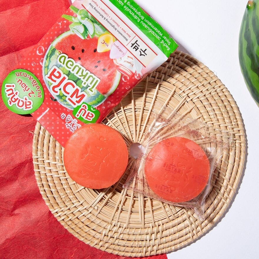 Sistar Watermelon Brightening  Refreshing Soap 60g.