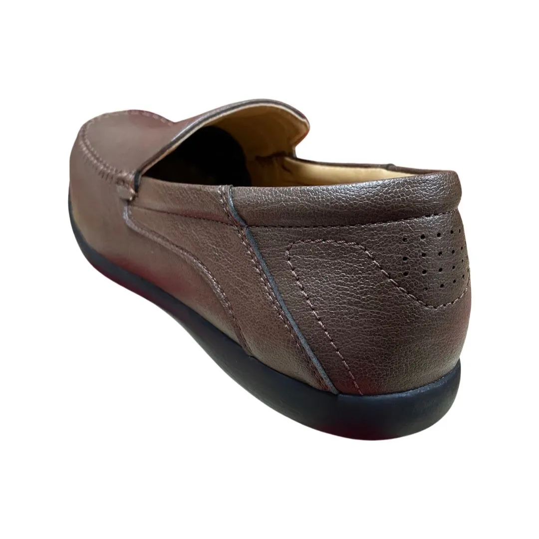 FREEWOOD SHOES Men Leather Loafer-Brown