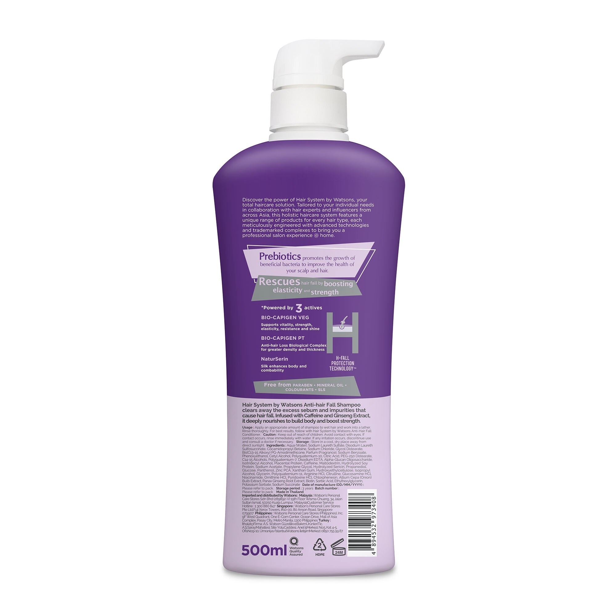 Hair System By Watsons Anti-Hair Fall Shampoo 500ml.