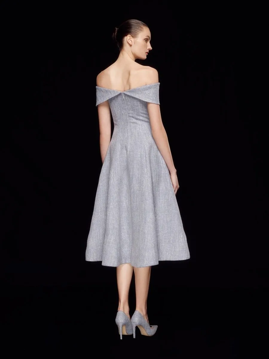 ASAVA ( SS24 )Emilia Bardot Wome Dress Blue