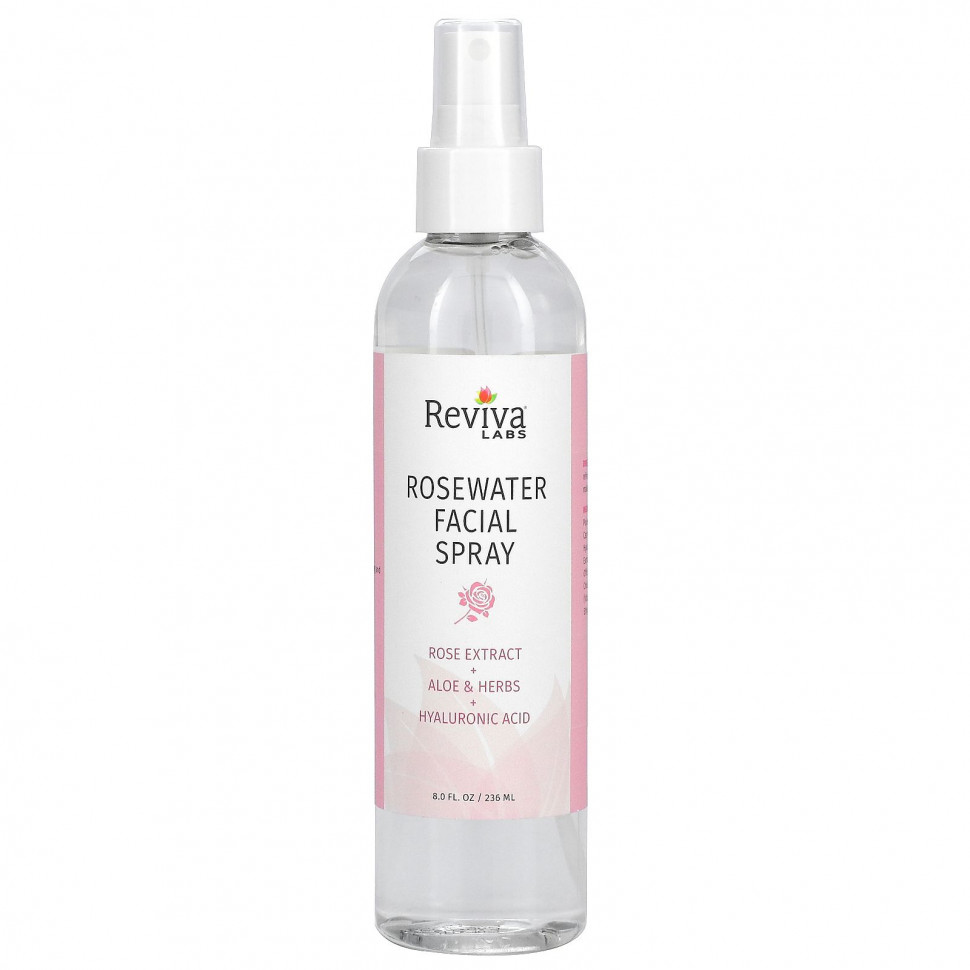 Reviva Labs, спрей для лица с розовой водой, 236 мл (8 унций)