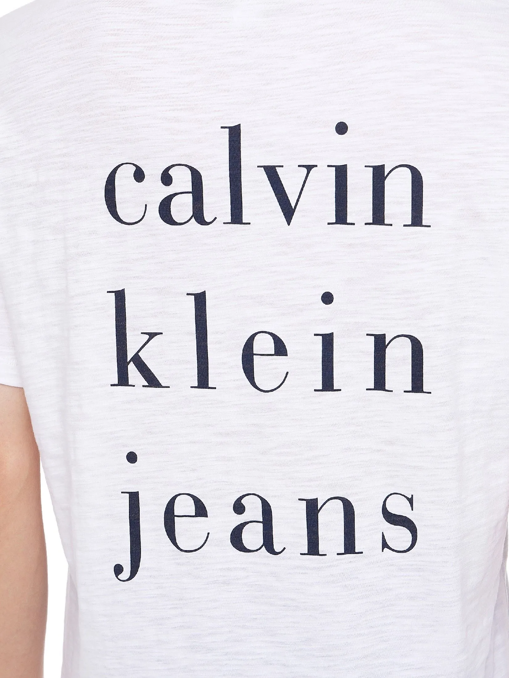 CALVIN KLEIN Men's Slub CKJ Classic Short Sleeve T-Shirt White