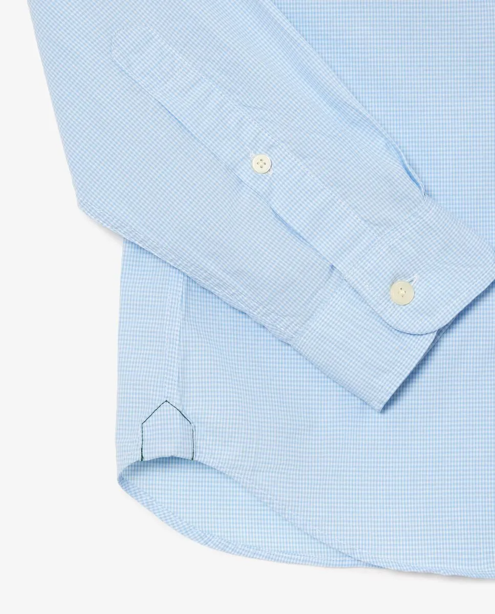 LACOSTE Blue Regular Fit Cotton Poplin Shirt