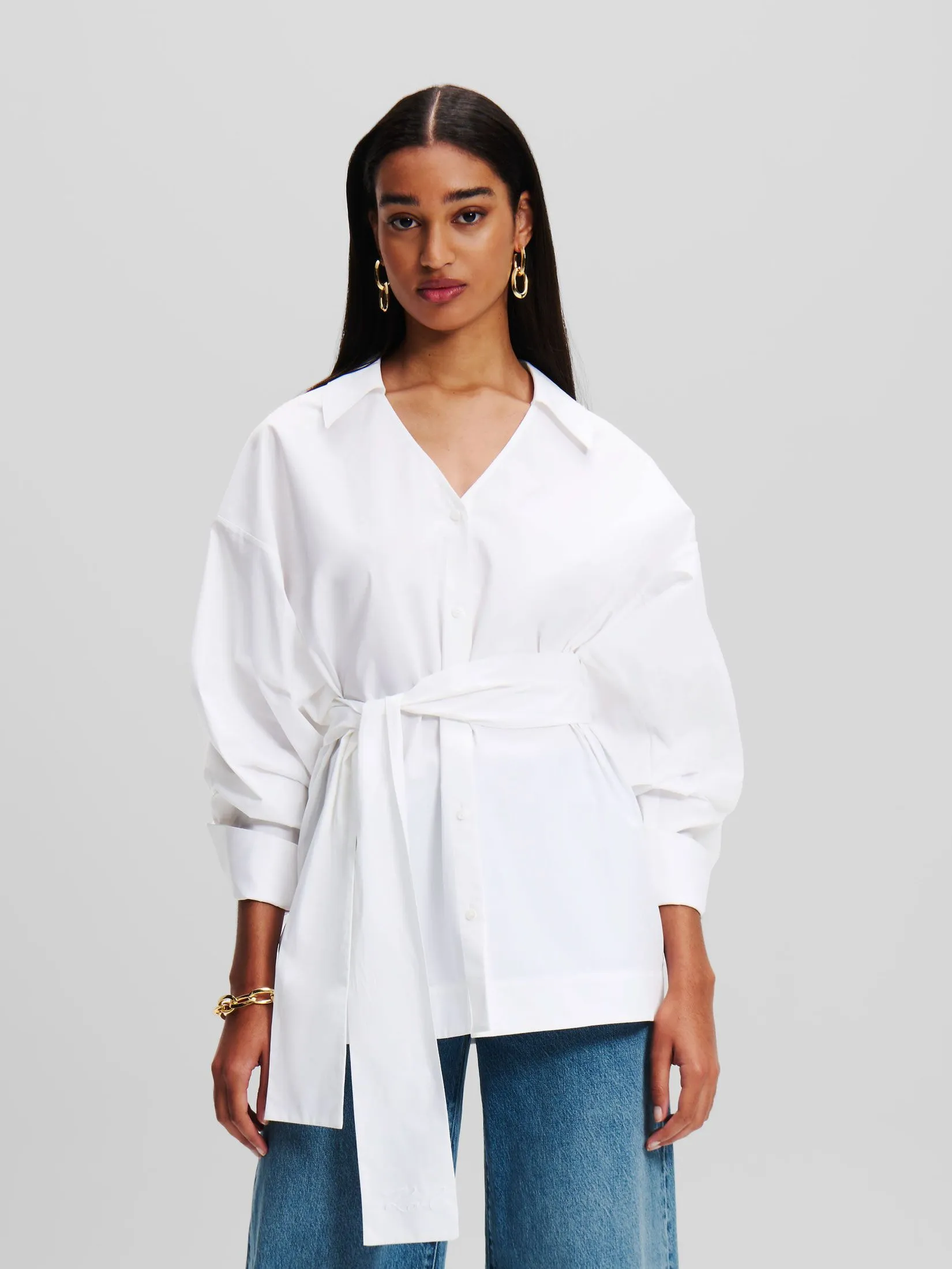 KARL LAGERFELD POPLIN FASHION SHIRT WHITE