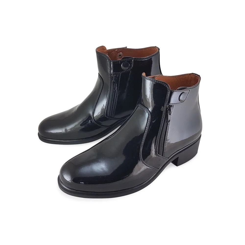 FREEWOOD SHOES Doublezip button boot-black