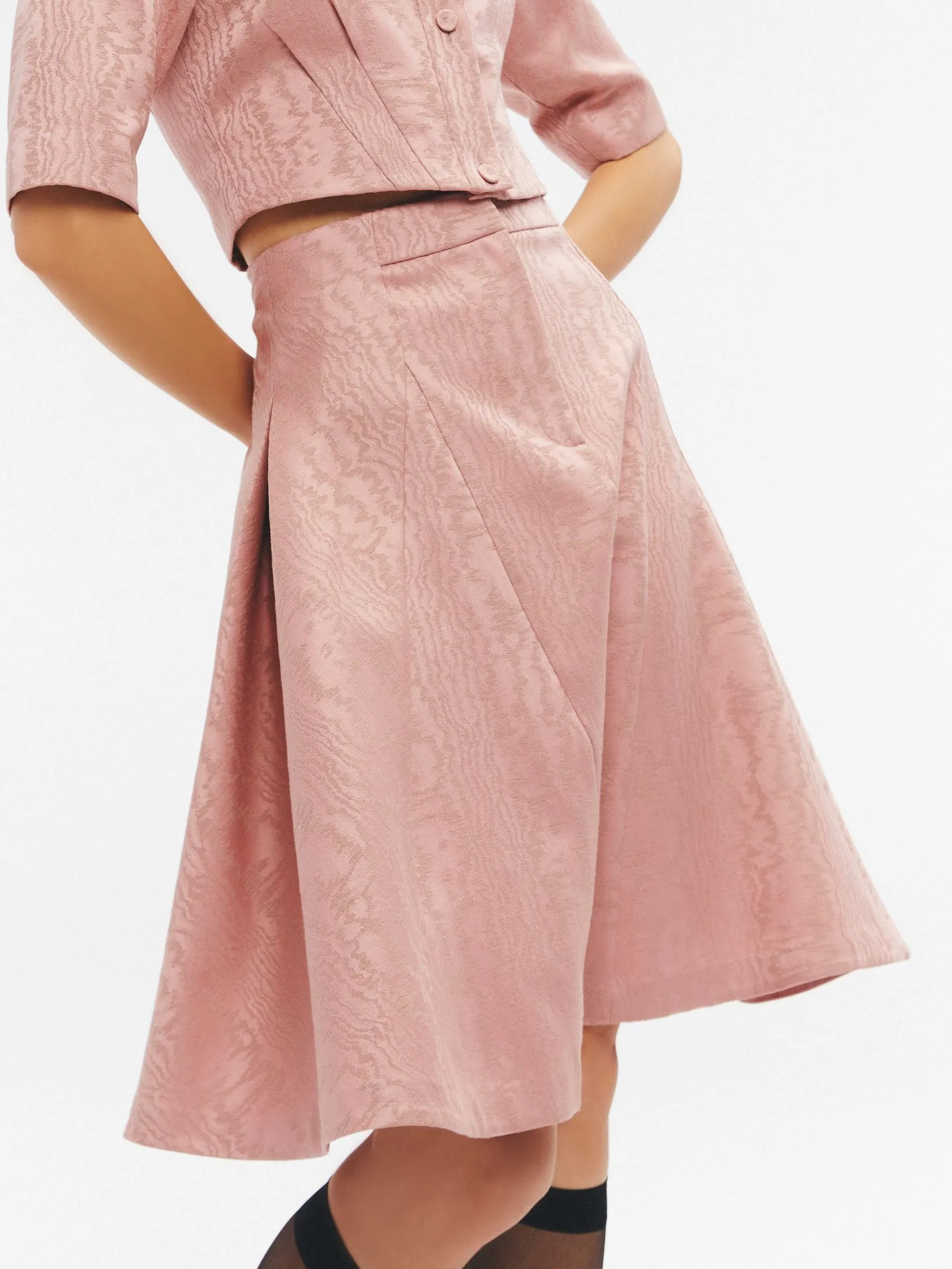 SHAKA Woman Skirt Wood Grain Jacquard Pink