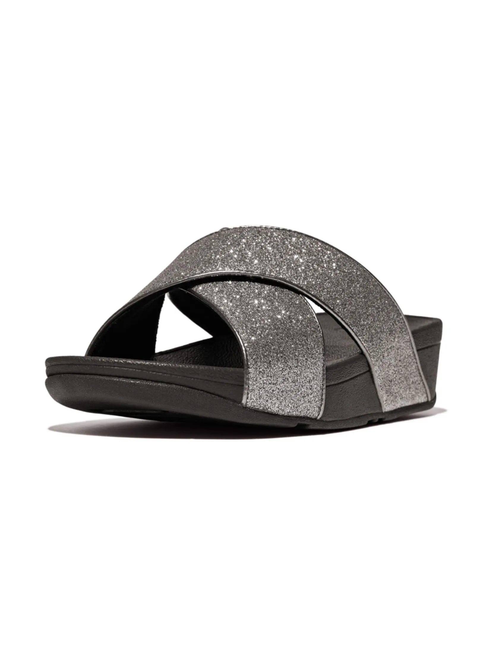 FitFlop™ WOMEN'S LULU GLITTERDUST CROSS SLIDES GREY