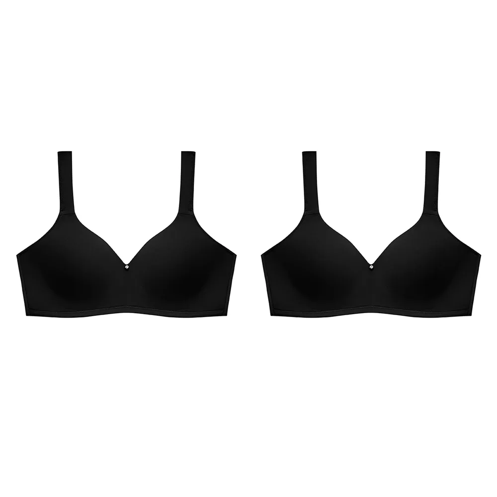 SABINA [2 Pieces] Bra Invisible Wire Collection Soft Doomm SBXH6045BK Black Size - L