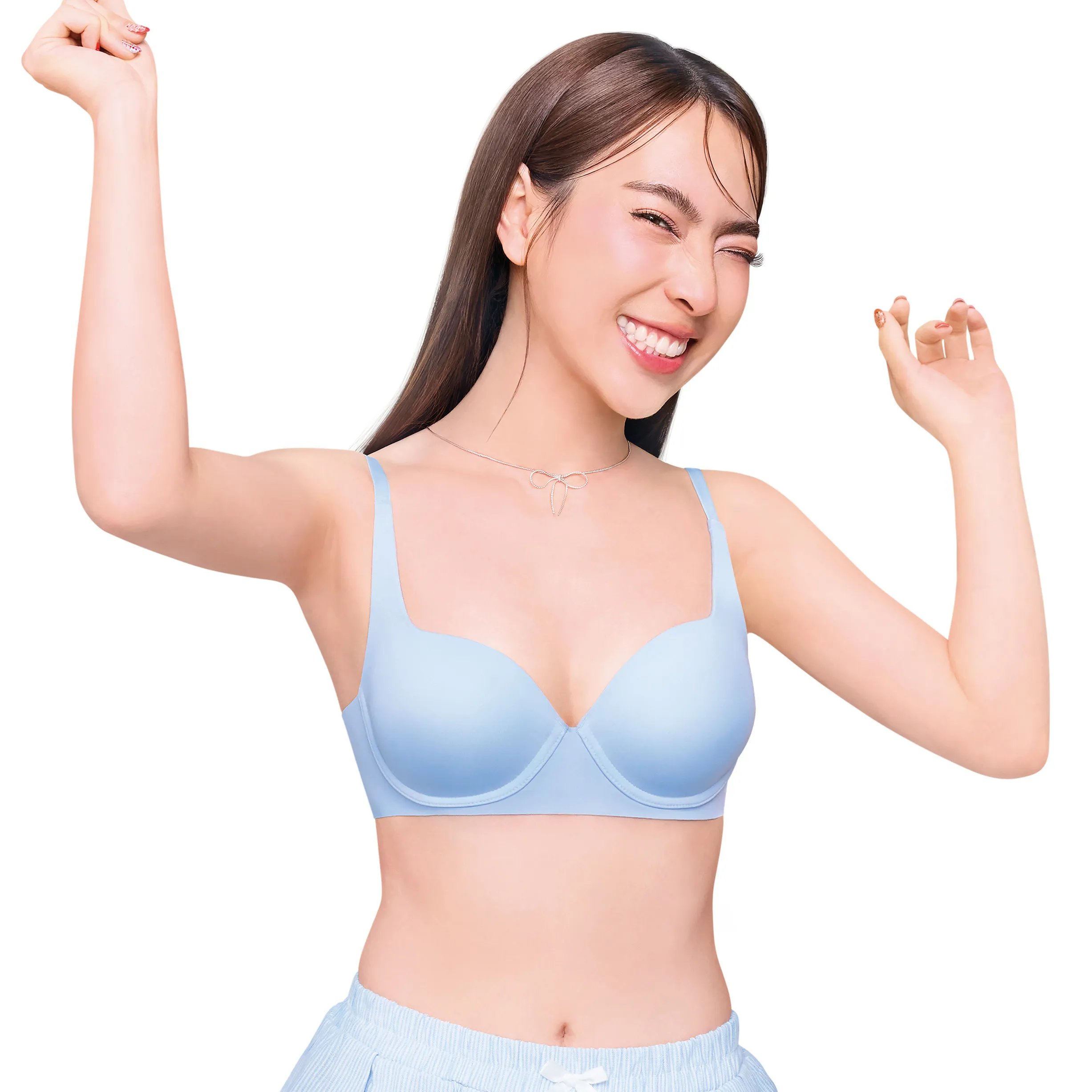 WACOAL Women Smooth Bra underwire thin padded Saxe blue Size - A70