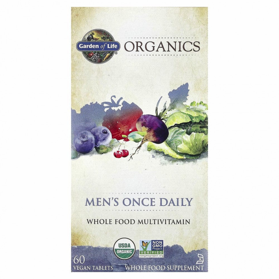 Garden of Life, MyKind Organics, комплекс для мужчин, для ежедневного приема, 60 веганских таблеток