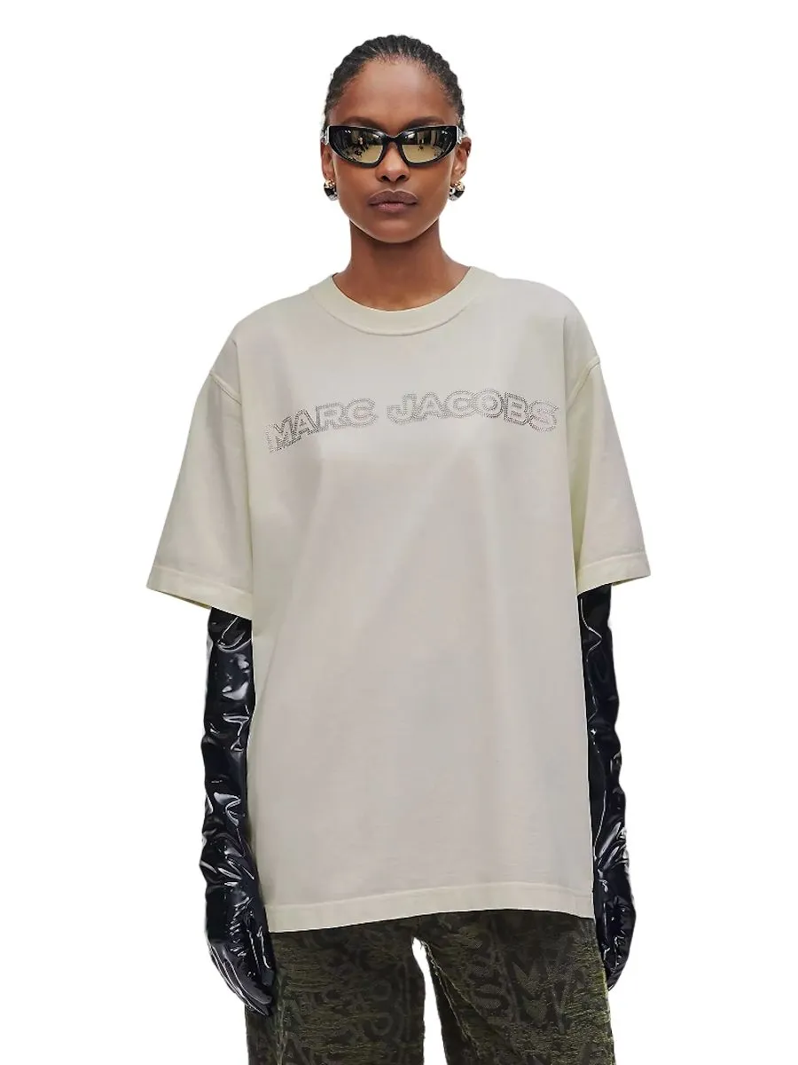 MARC JACOBS THE CRYSTAL BIG TEE STEEL ANTIQUE WHITE