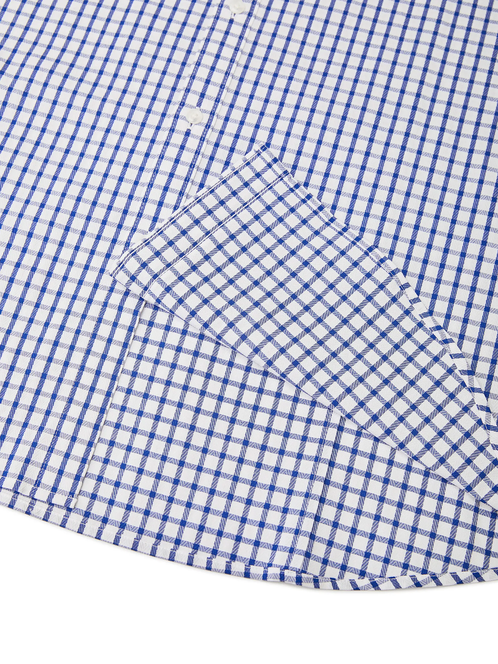 G2000 Men Clothing Non-Iron Cotton Blend Check Shirt  Smart Fit - Blue