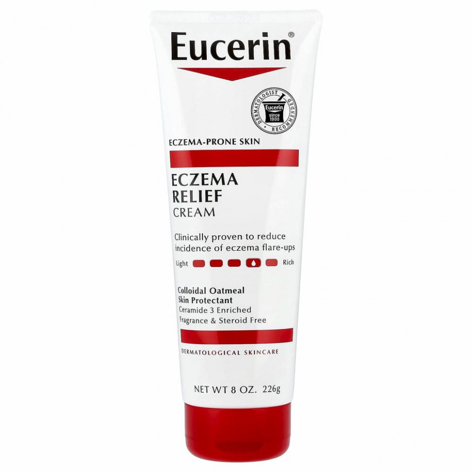 Eucerin, Крем для тела от экземы, без отдушек, 226 г (8,0 унции)