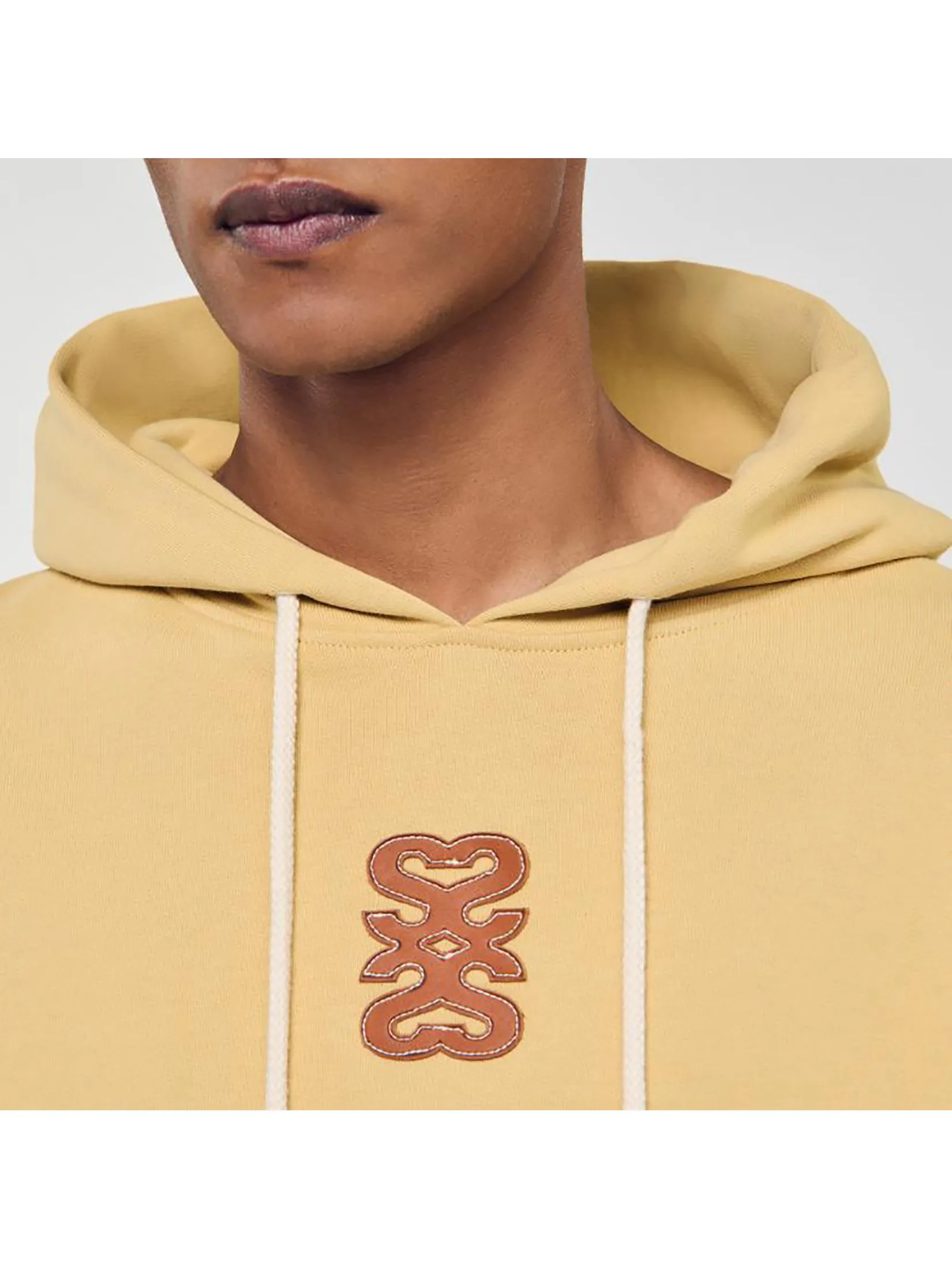 SANDRO Leather Patch Sweatshirt