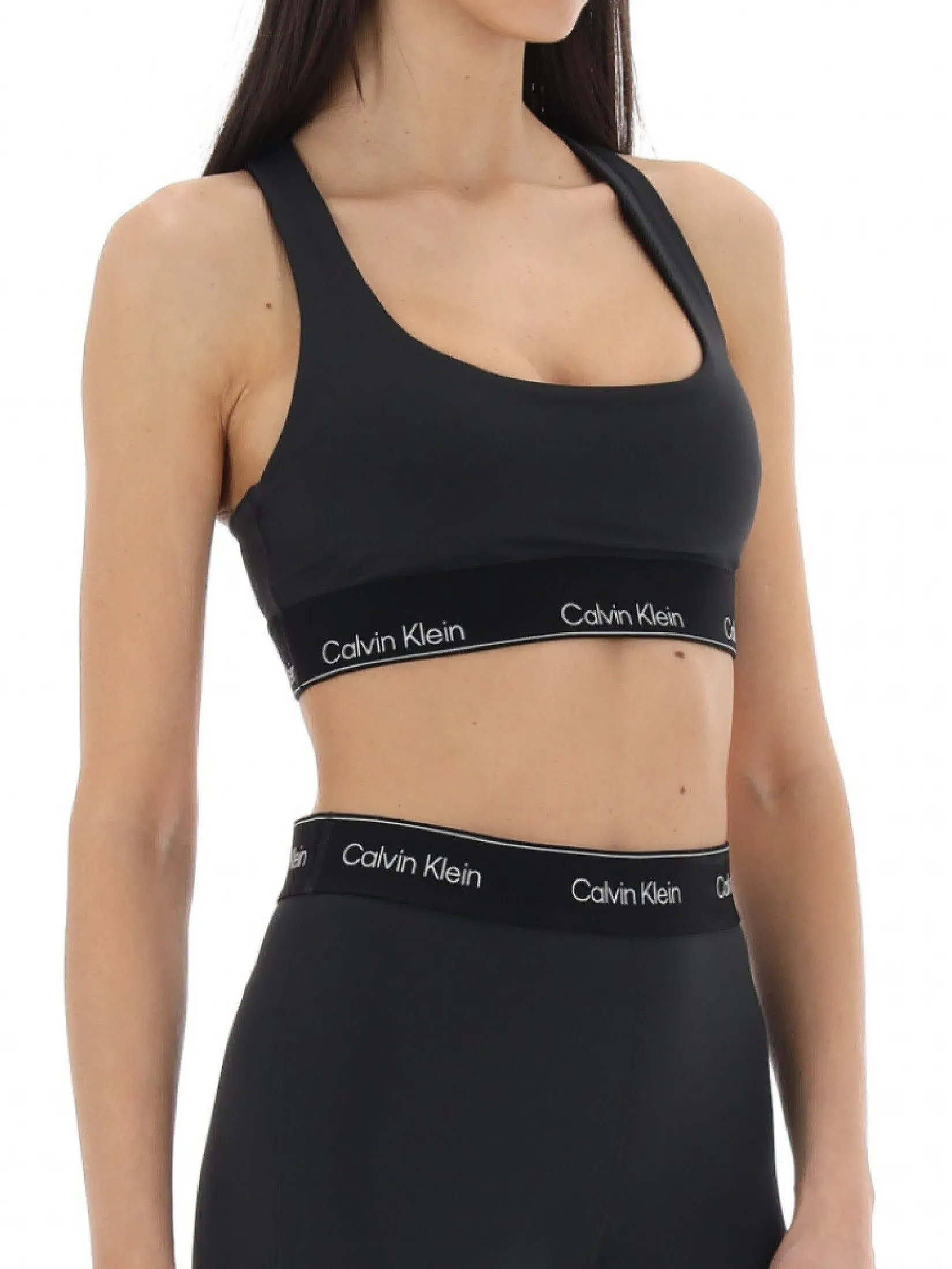 CALVIN KLEIN Women's Modern Sport Medium Impact Sports Bra Black
