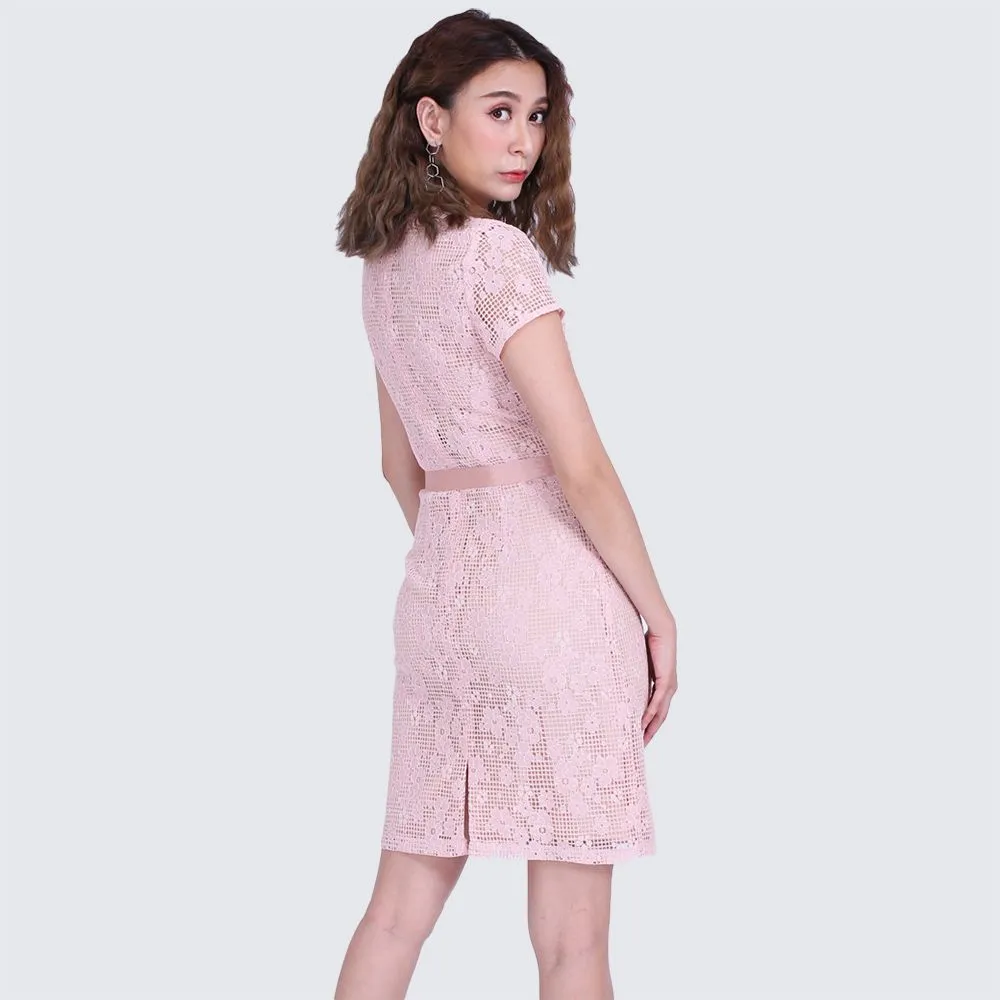 AMILA Pink Dress AM-D996 IGPU22-3