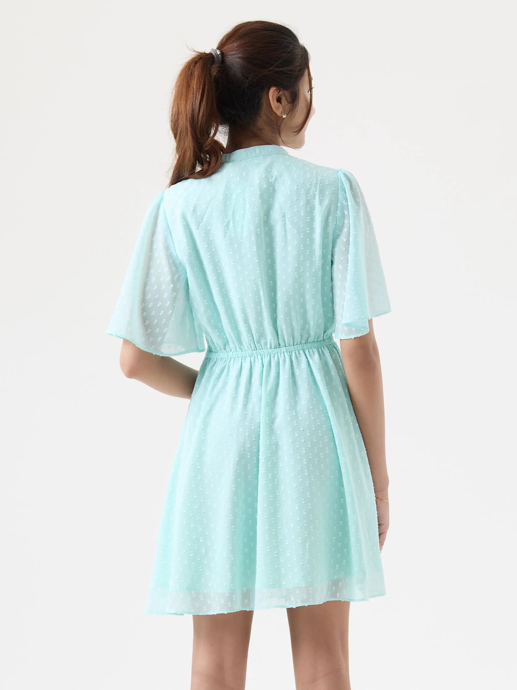 EP Mint Green Clip Dot Dress Woman Green
