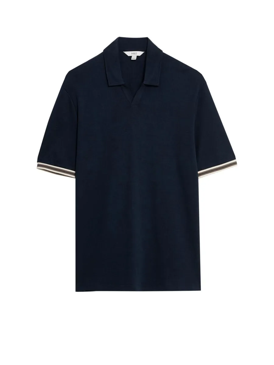 MARKS & SPENCER Men Polo Shirt Pure Cotton Tipped
