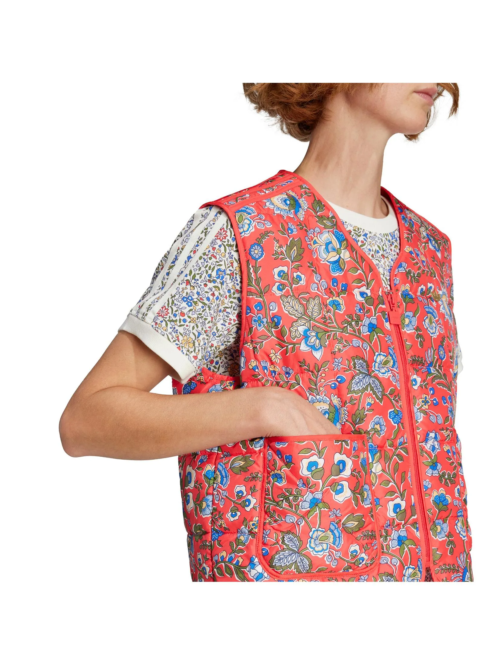 ADIDAS Women Vest Adidas Originals X Liberty London Quilted JW5197 Red / Semi Lucid Red / / Multicolor