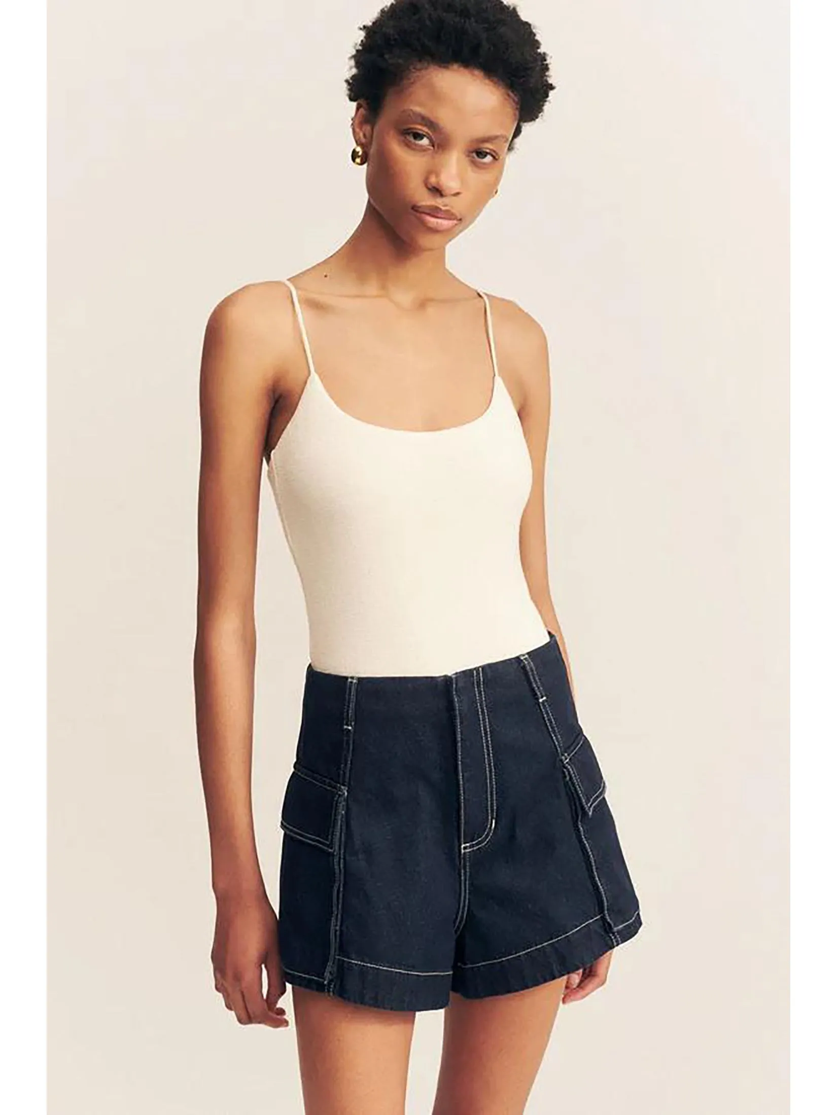 SHONA JOY Women Shorts Patch Pocket Jaques Navy