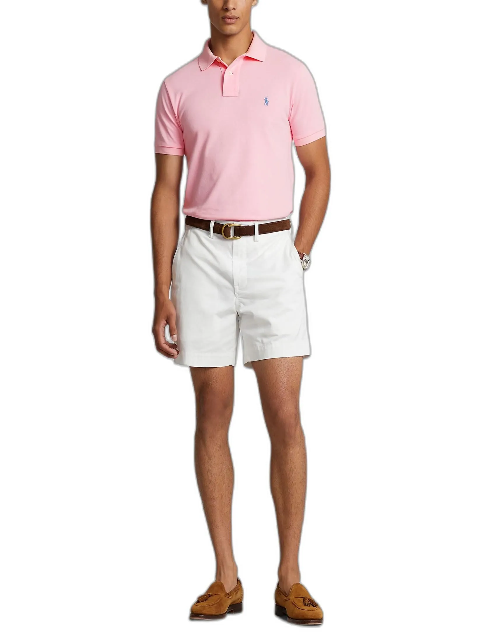 POLO RALPH LAUREN POLO-Custom Slim Fit Mesh Polo Shirt MNPOKNI1N820336 650 PINK