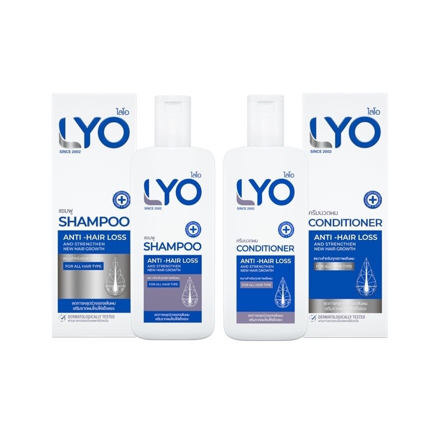 Lyo Anti-Hair Loss Set Shampoo 200 Ml. + Conditioner 200 Ml. บำรุงผมร่วง ผมบาง