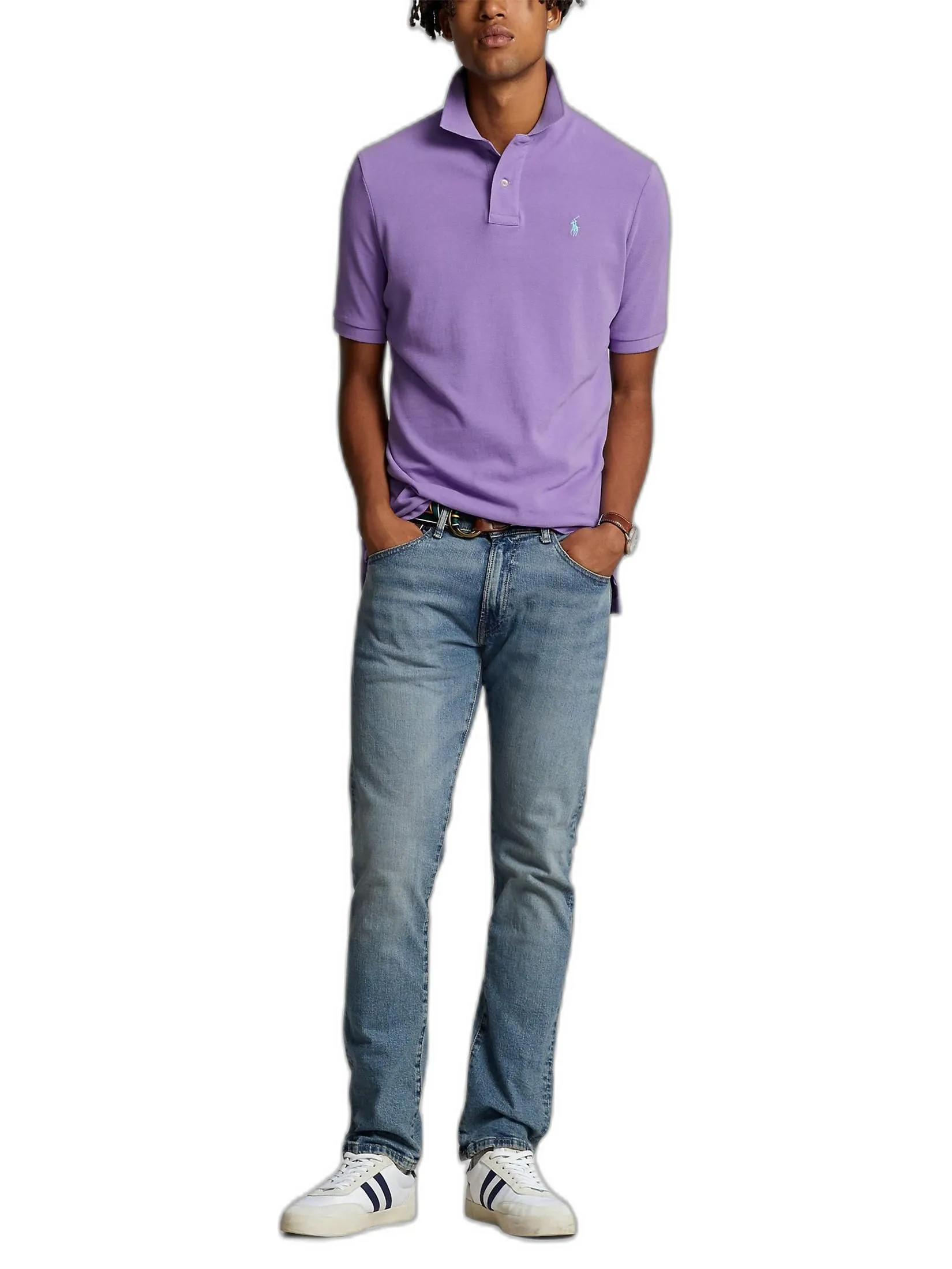 POLO RALPH LAUREN Polo Ralph Lauren POLO-Custom Slim Fit Mesh Polo Shirt MNPOKNI1N820504 500 PURPLE