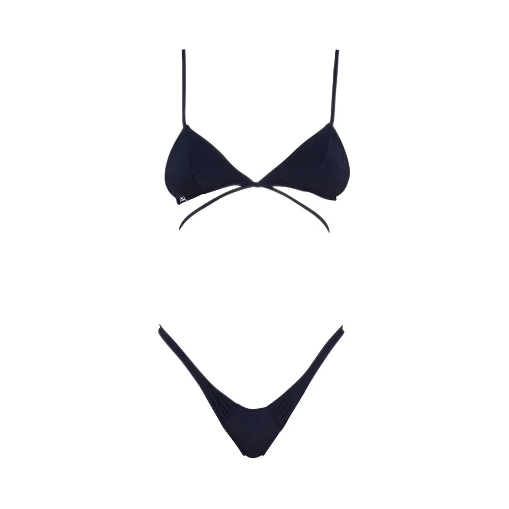 ANGELYS BALEK BLACK  CROSS STRING BIKINI & BRAZILIAN BRIEF WOMEN SWIMSUIT