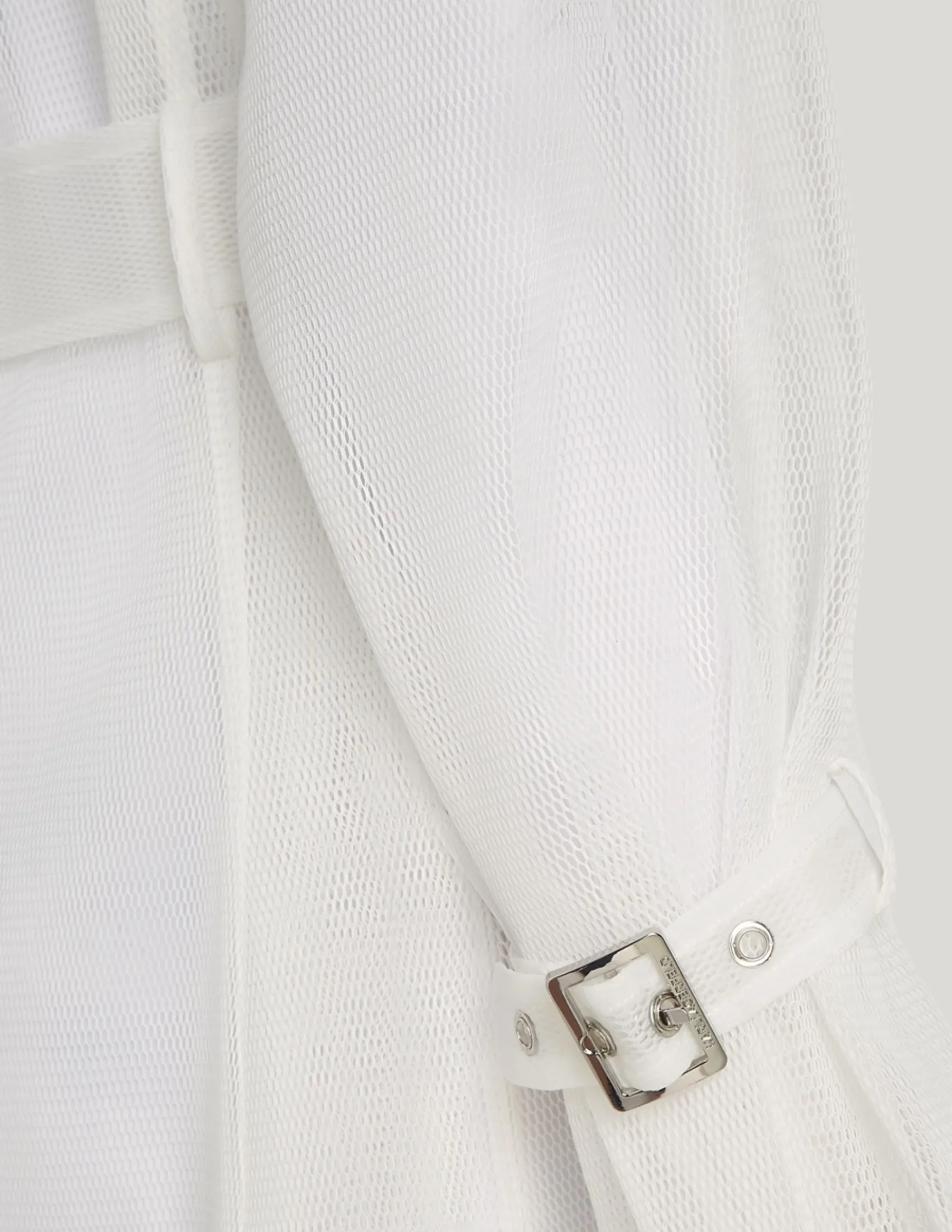 KARL LAGERFELD RTW-1 HUN KIM'S EDIT MESH WOMEN COAT WHITE