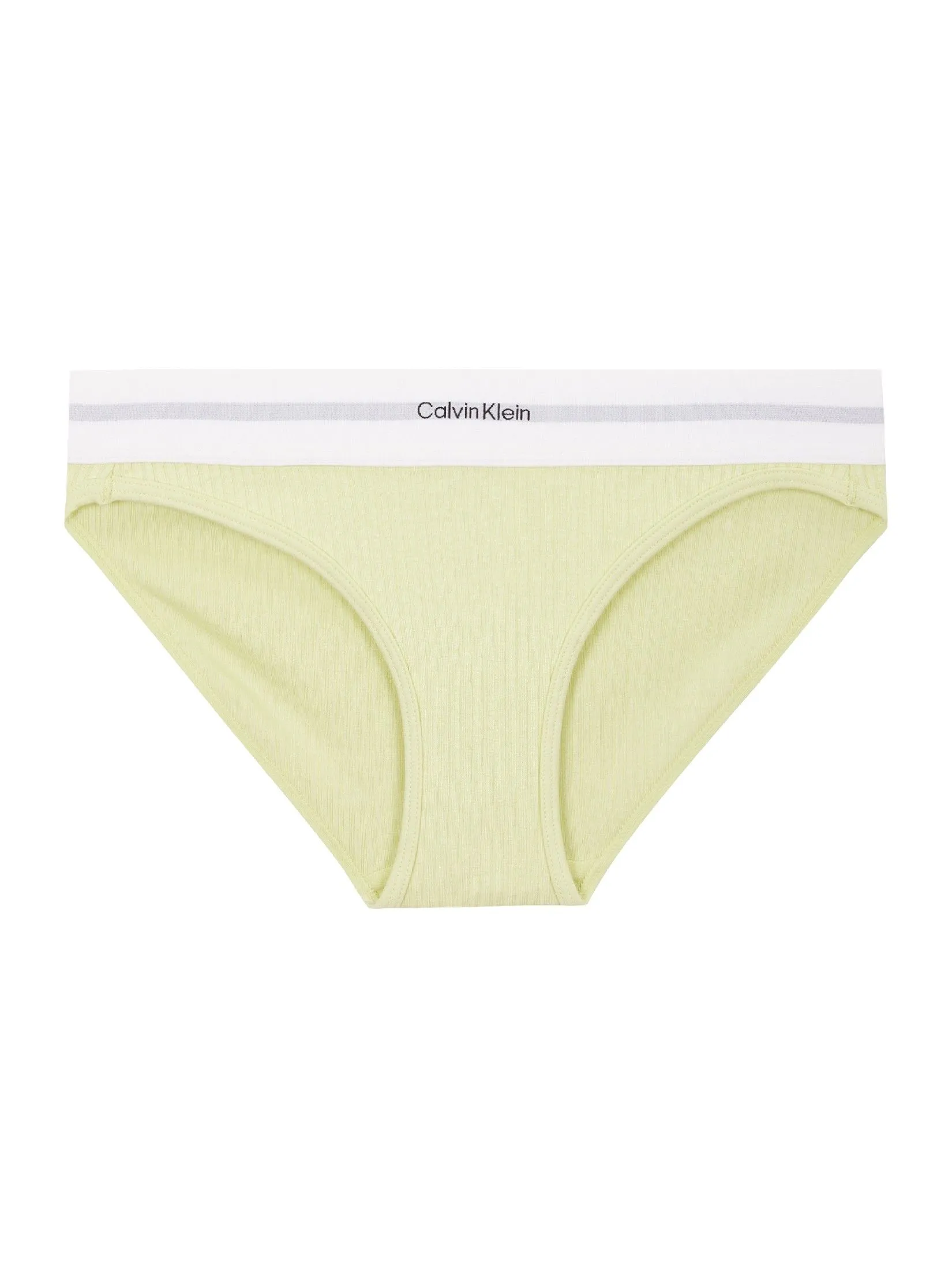 CALVIN KLEIN Women's Cotton Modal Stretch Rib Bikini Lemon Yellow
