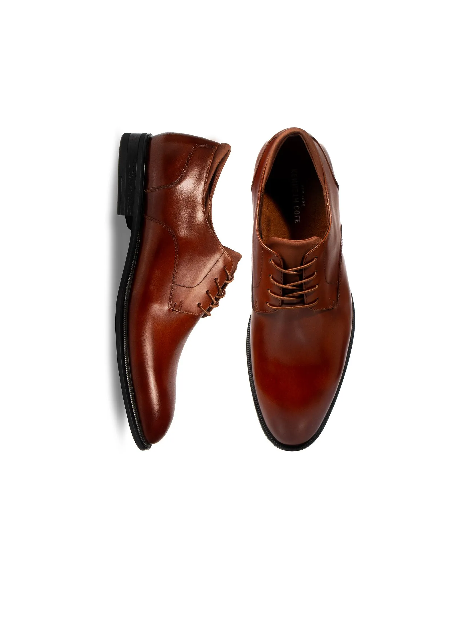 KENNETH COLE MEN DRESS SHOES REBOUNDPOD LACE UP PT / COGNAC