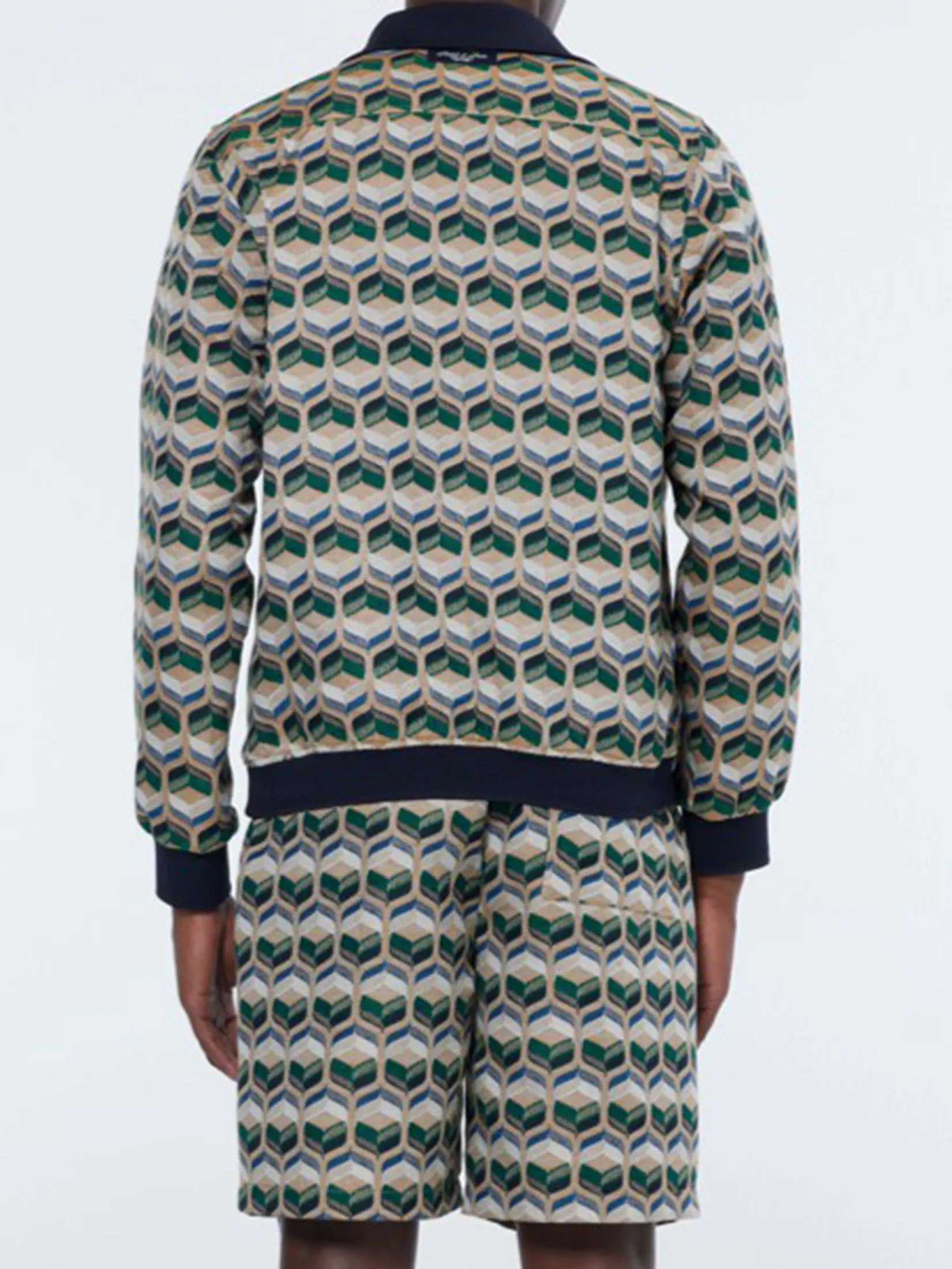 SCOTCH&SODA Men Bermuda Short Jacquard Relaxed Fit Retro Shape Beige AOP