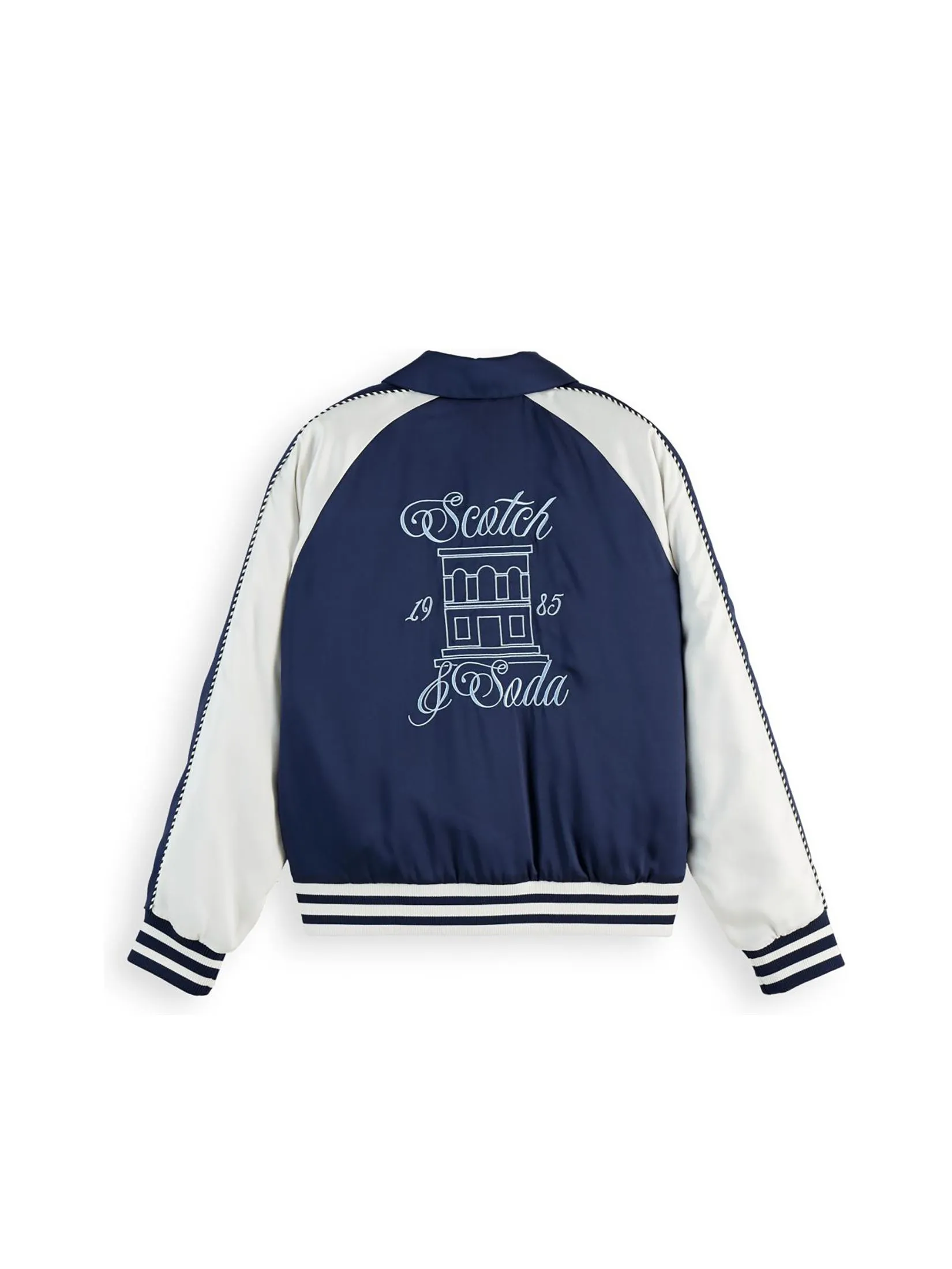 SCOTCH&SODA Women Jacket Reversible Souvenir Bomber Navy/ Soft Ice