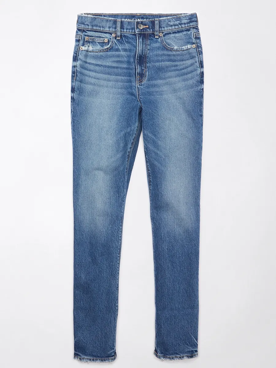 AMERICAN EAGLE WOMEN SUPER HIGH-RISE STRAIGHT JEANS 866 BRIGHTENING