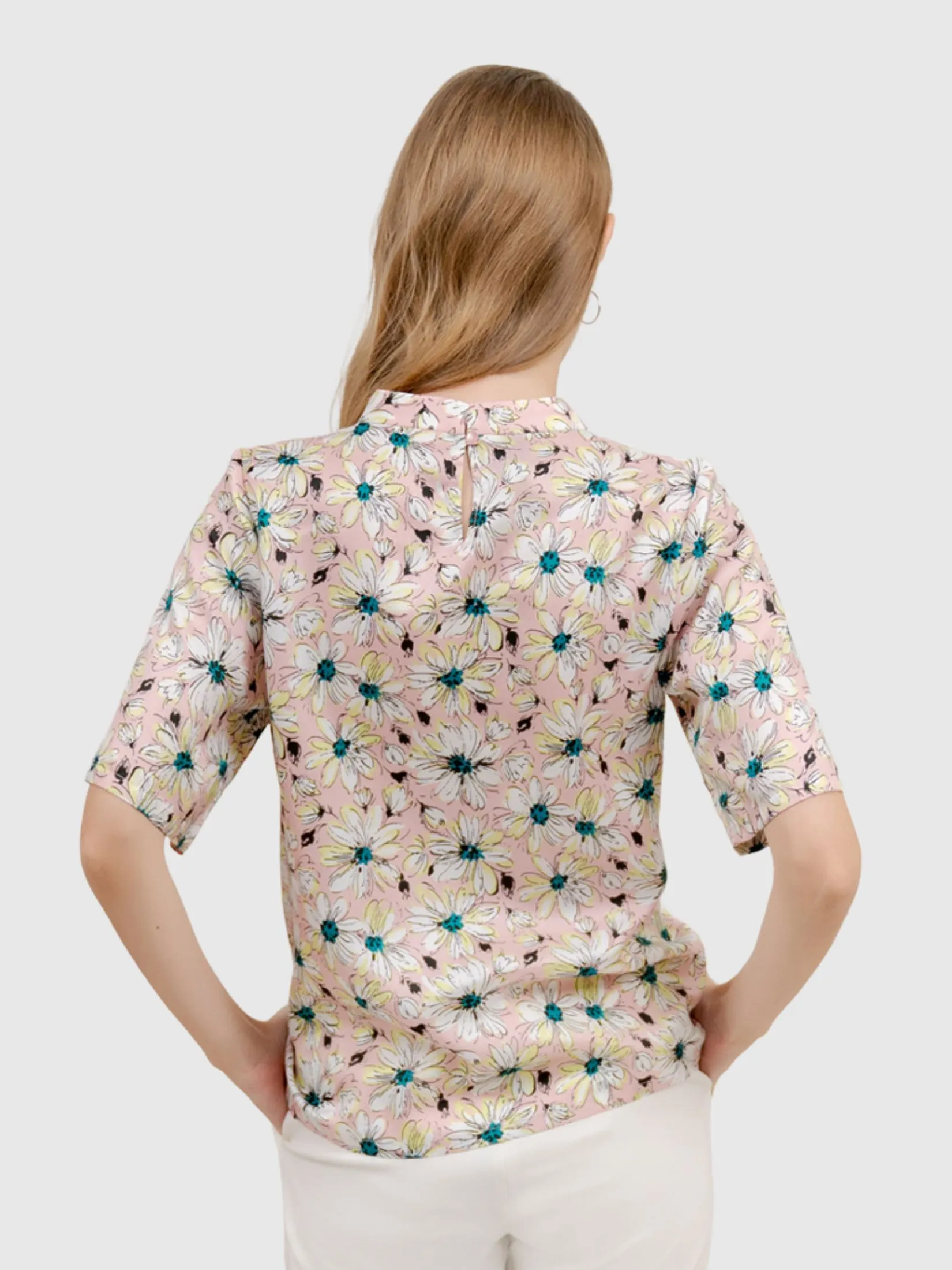 VERONIQA Women Blouse Short Sleeves Como Twill Pink