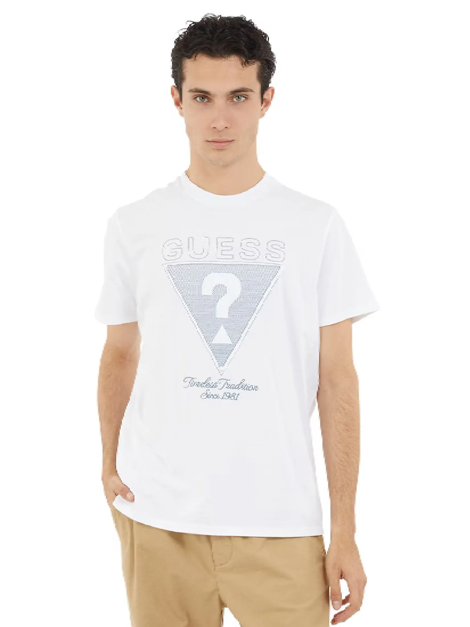 GUESS GUESS MEN  Front Logo   T-Shirt  M5GI29KBW41  -  White